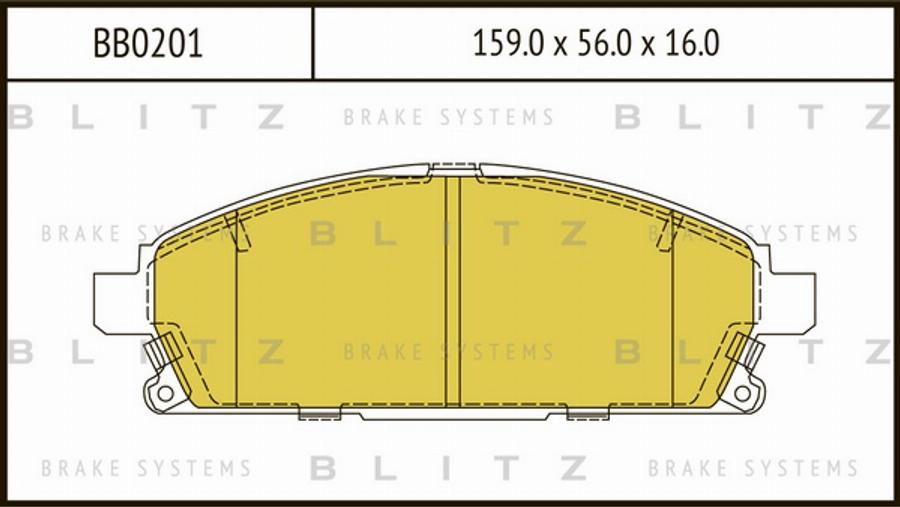 Blitz BB0201 - Гальмівні колодки, дискові гальма autocars.com.ua