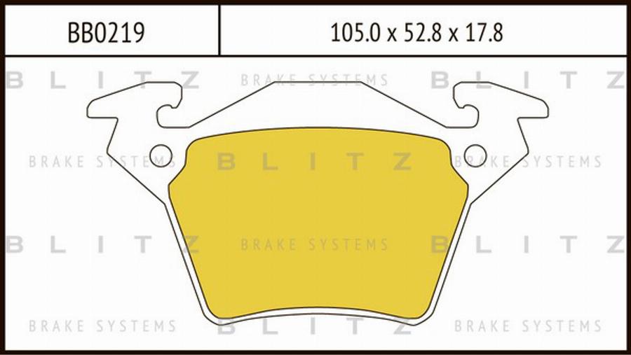 Blitz BB0219 - Тормозные колодки, дисковые, комплект autodnr.net