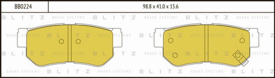 Blitz BB0224 - Гальмівні колодки, дискові гальма autocars.com.ua