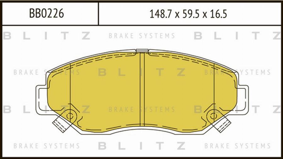 Blitz BB0226 - Гальмівні колодки, дискові гальма autocars.com.ua