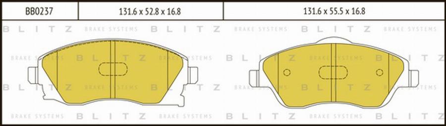 Blitz BB0237 - Гальмівні колодки, дискові гальма autocars.com.ua