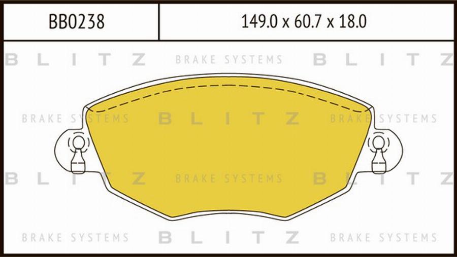 Blitz BB0238 - Тормозные колодки, дисковые, комплект autodnr.net