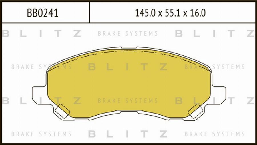 Blitz BB0241 - Тормозные колодки, дисковые, комплект autodnr.net