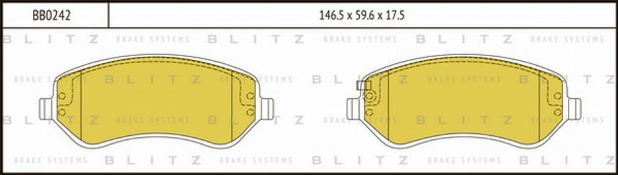 Blitz BB0242 - Гальмівні колодки, дискові гальма autocars.com.ua