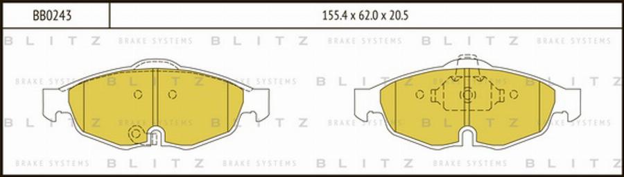 Blitz BB0243 - Тормозные колодки, дисковые, комплект autodnr.net