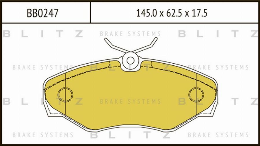 Blitz BB0247 - Гальмівні колодки, дискові гальма autocars.com.ua