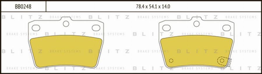 Blitz BB0248 - Гальмівні колодки, дискові гальма autocars.com.ua