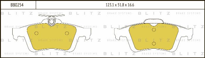 Blitz BB0254 - Тормозные колодки, дисковые, комплект autodnr.net
