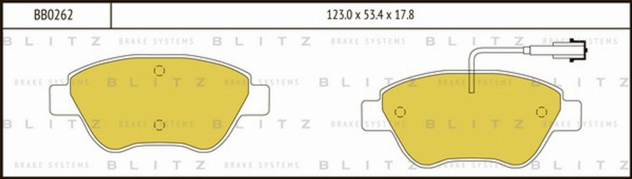 Blitz BB0262 - Гальмівні колодки, дискові гальма autocars.com.ua