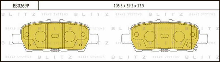 Blitz BB0269P - Гальмівні колодки, дискові гальма autocars.com.ua