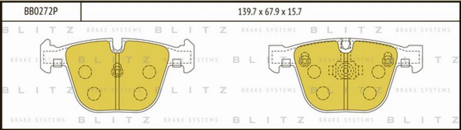 Blitz BB0272P - Гальмівні колодки, дискові гальма autocars.com.ua