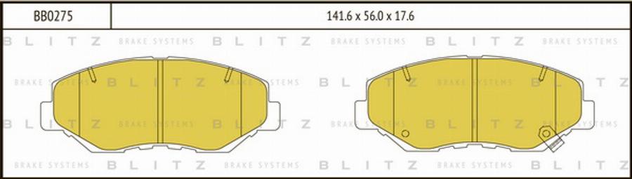 Blitz BB0275 - Тормозные колодки, дисковые, комплект autodnr.net