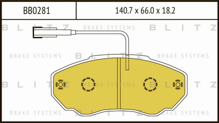 Blitz BB0281 - Тормозные колодки, дисковые, комплект autodnr.net