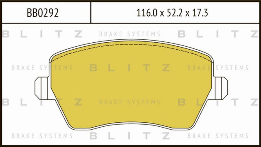 Blitz BB0292 - Тормозные колодки, дисковые, комплект autodnr.net