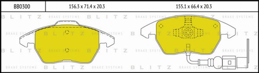 Blitz BB0300 - Гальмівні колодки, дискові гальма autocars.com.ua