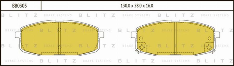 Blitz BB0303 - Гальмівні колодки, дискові гальма autocars.com.ua