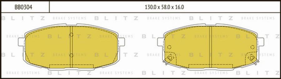 Blitz BB0304 - Гальмівні колодки, дискові гальма autocars.com.ua