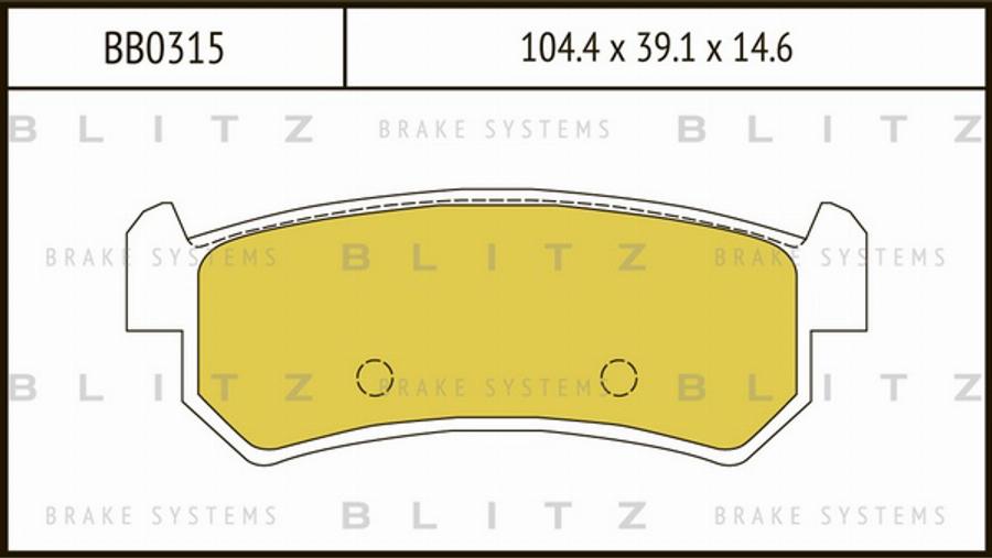 Blitz BB0315 - Гальмівні колодки, дискові гальма autocars.com.ua