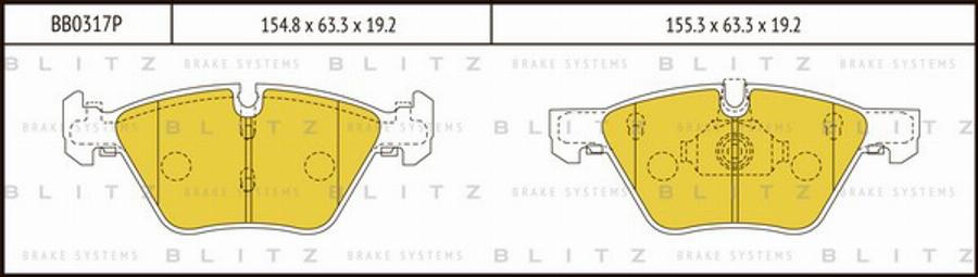 Blitz BB0317P - Тормозные колодки, дисковые, комплект autodnr.net