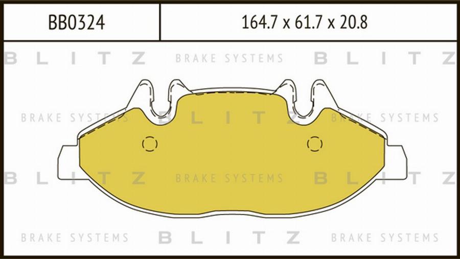 Blitz BB0324 - Гальмівні колодки, дискові гальма autocars.com.ua