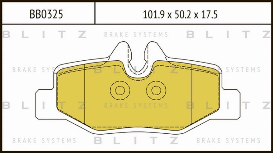 Blitz BB0325 - Гальмівні колодки, дискові гальма autocars.com.ua