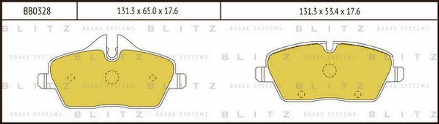 Blitz BB0328 - Гальмівні колодки, дискові гальма autocars.com.ua