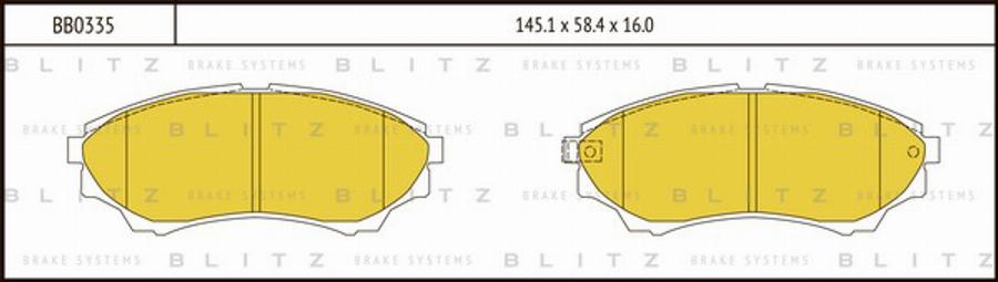 Blitz BB0335 - Гальмівні колодки, дискові гальма autocars.com.ua