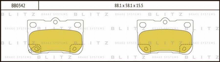 Blitz BB0342 - Гальмівні колодки, дискові гальма autocars.com.ua