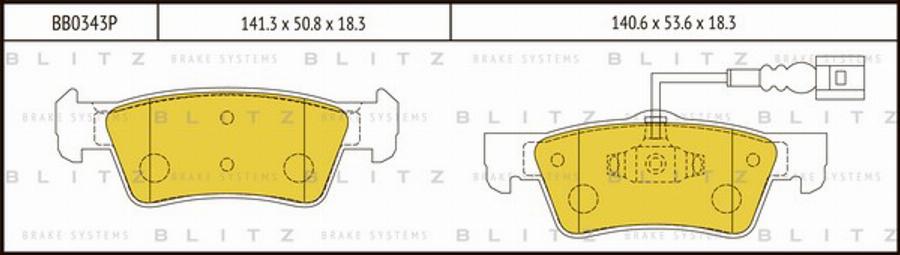 Blitz BB0343P - Гальмівні колодки, дискові гальма autocars.com.ua