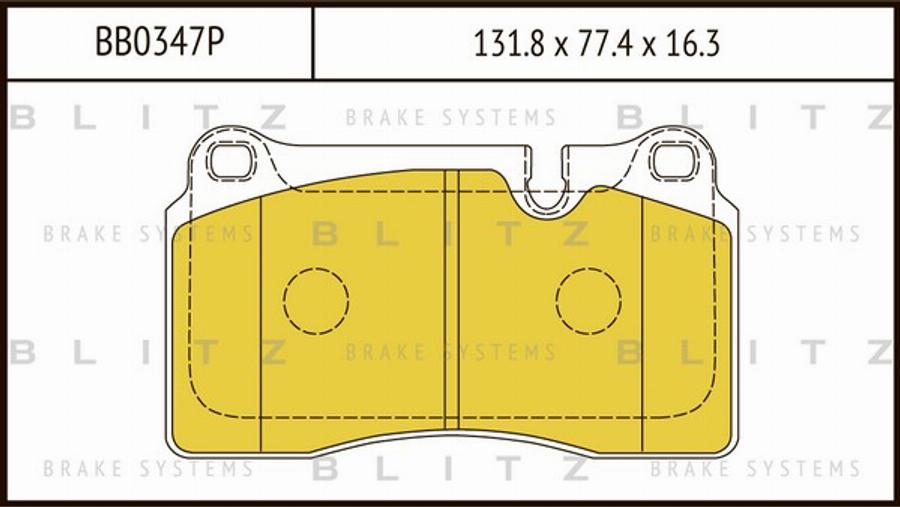 Blitz BB0347P - Гальмівні колодки, дискові гальма autocars.com.ua