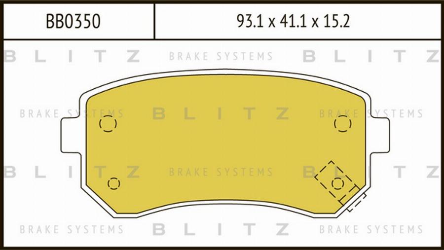 Blitz BB0350 - Гальмівні колодки, дискові гальма autocars.com.ua