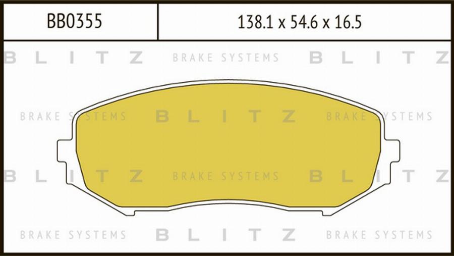 Blitz BB0355 - Гальмівні колодки, дискові гальма autocars.com.ua