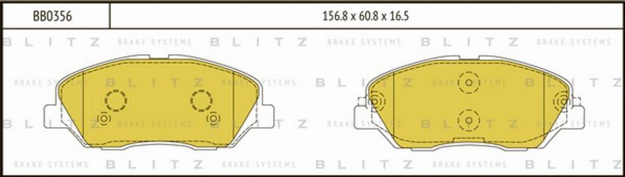 Blitz BB0356 - Тормозные колодки, дисковые, комплект autodnr.net