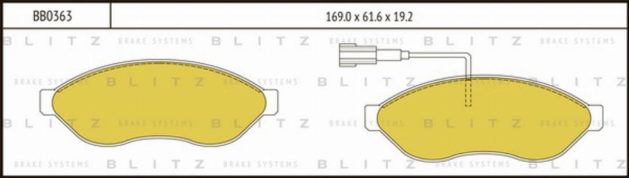 Blitz BB0363 - Гальмівні колодки, дискові гальма autocars.com.ua