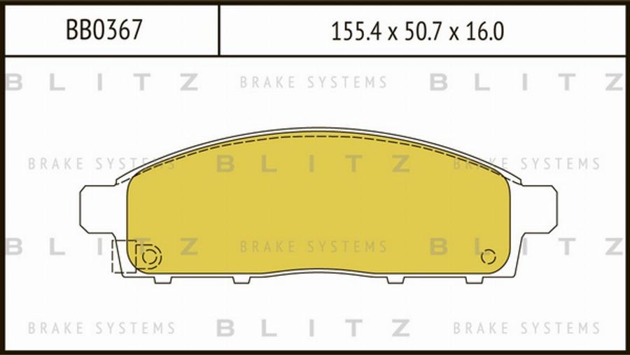 Blitz BB0367 - Гальмівні колодки, дискові гальма autocars.com.ua