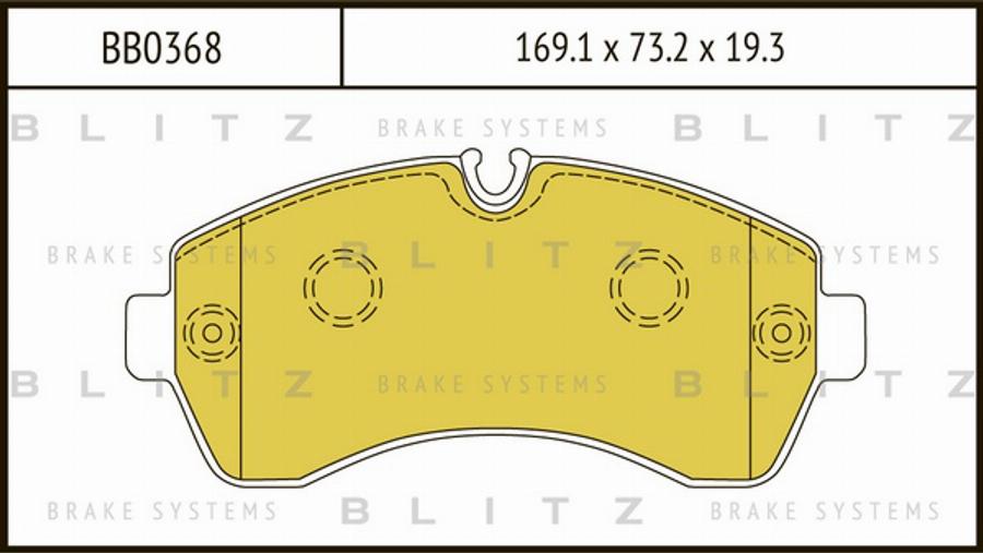 Blitz BB0368 - Гальмівні колодки, дискові гальма autocars.com.ua