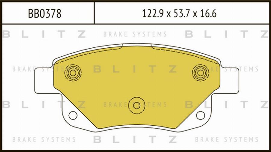 Blitz BB0378 - Гальмівні колодки, дискові гальма autocars.com.ua