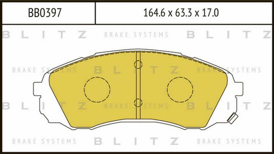 Blitz BB0397 - Гальмівні колодки, дискові гальма autocars.com.ua