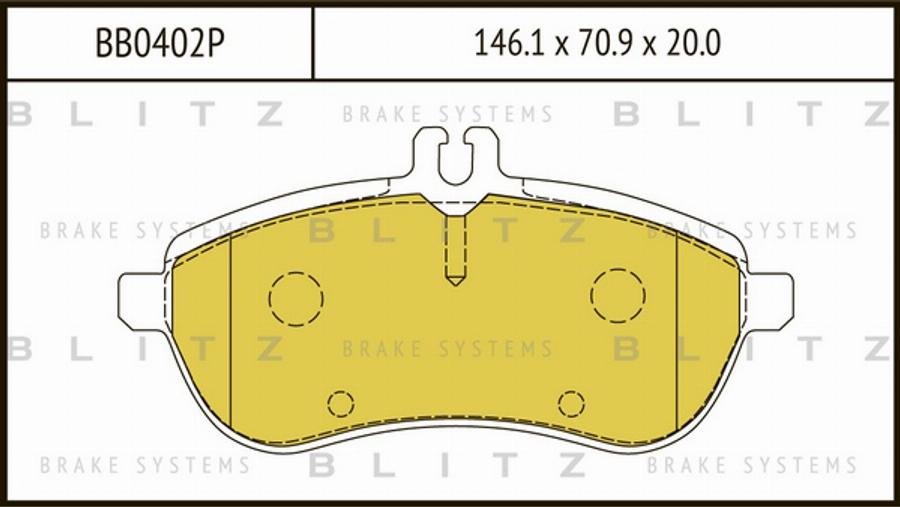 Blitz BB0402P - Тормозные колодки, дисковые, комплект autodnr.net