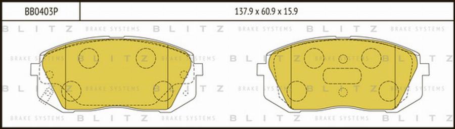 Blitz BB0403P - Тормозные колодки, дисковые, комплект autodnr.net