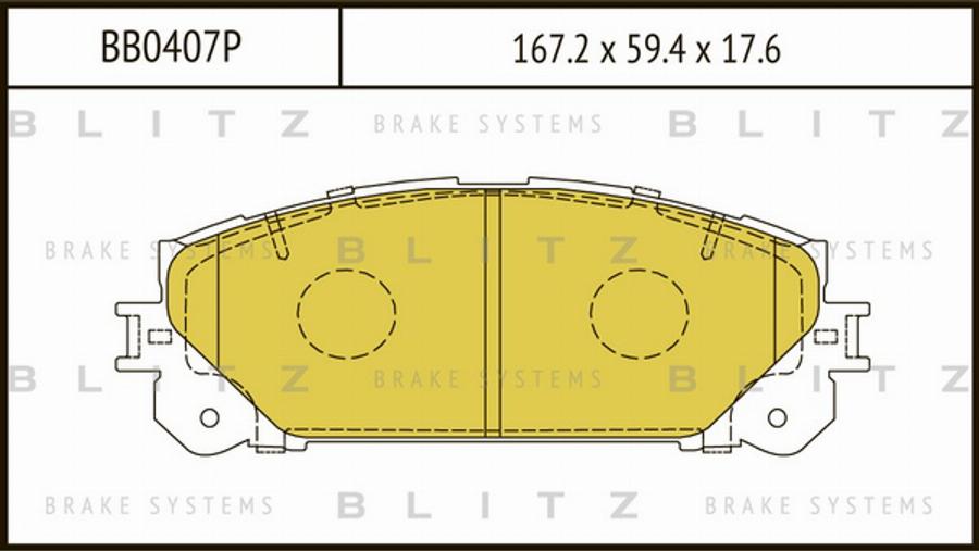 Blitz BB0407P - Гальмівні колодки, дискові гальма autocars.com.ua