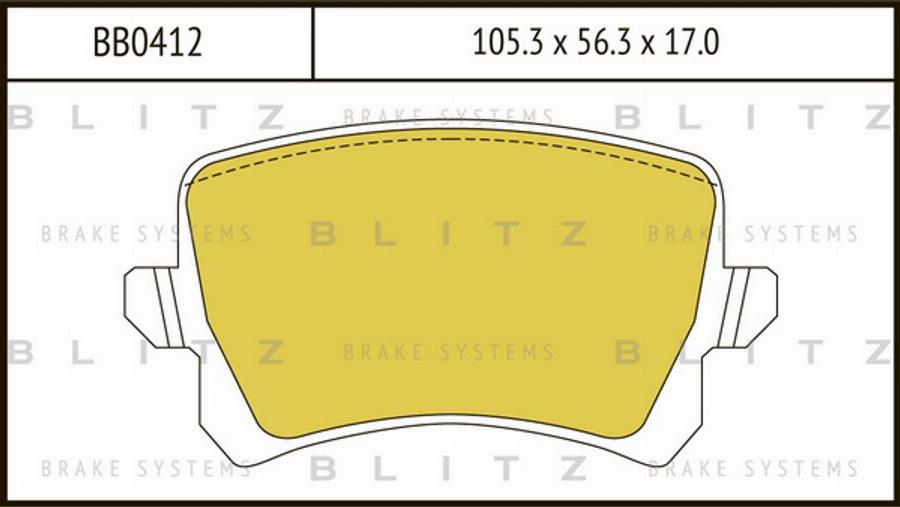 Blitz BB0412 - Тормозные колодки, дисковые, комплект autodnr.net