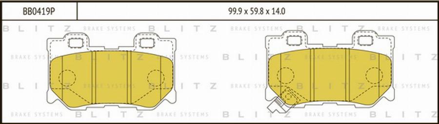 Blitz BB0419P - Гальмівні колодки, дискові гальма autocars.com.ua