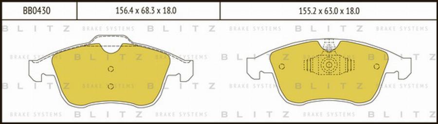 Blitz BB0430 - Гальмівні колодки, дискові гальма autocars.com.ua