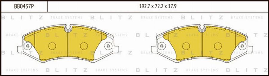 Blitz BB0437P - Гальмівні колодки, дискові гальма autocars.com.ua