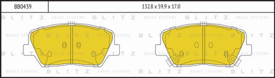 Blitz BB0439 - Гальмівні колодки, дискові гальма autocars.com.ua