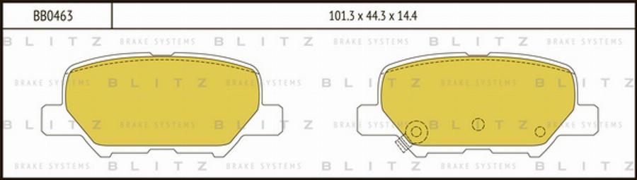 Blitz BB0463 - Гальмівні колодки, дискові гальма autocars.com.ua