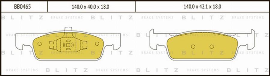 Blitz BB0465 - Гальмівні колодки, дискові гальма autocars.com.ua