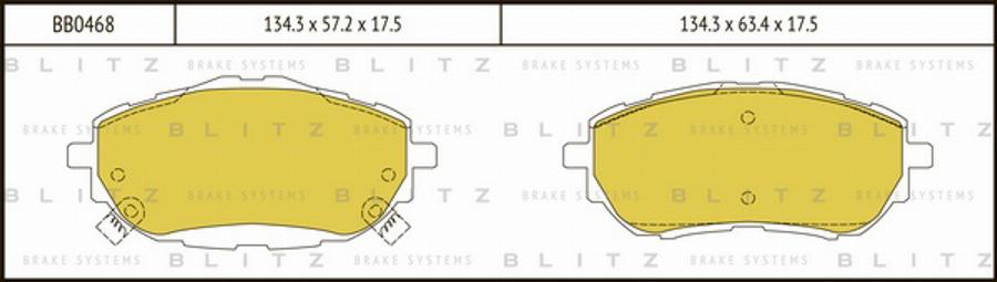 Blitz BB0468 - Гальмівні колодки, дискові гальма autocars.com.ua