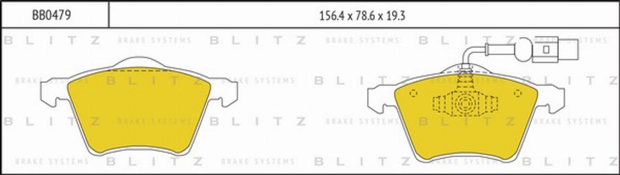 Blitz BB0479 - Гальмівні колодки, дискові гальма autocars.com.ua